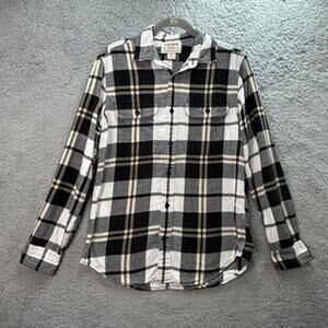 CC Filson Men's Small Plaid Button Up Long Sleeve Shirt 100% Cotton Comfort